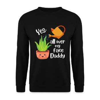 Oui partout sur mon visage Daddy Aloe Vera Plantes - Sweat-shirt Unisexe - noir - Devant - Alina (178cm) & Michal (187cm)