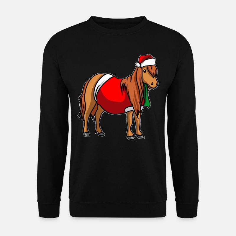 Pony Christmas Hat - Unisex Sweatshirt - black