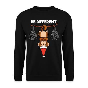 Be Different Monkey Bat Santa Claus - Unisex Sweatshirt - black - Front - Alina (178cm) & Michal (187cm)