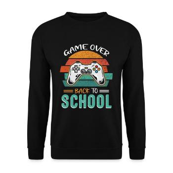 School Child Start Game Over First Day of School - Unisex Sweatshirt - black - Front - Alina (178cm) & Michal (187cm)