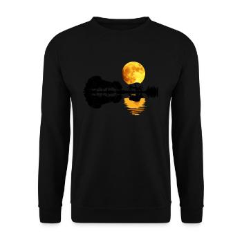 Buffalo Moon Acoustic Guitar Moon Lake Shadow - Unisex Sweatshirt - black - Front - Alina (178cm) & Michal (187cm)