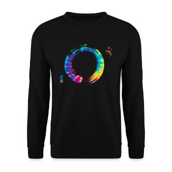 Bonsai Zen Enso Kreis Yoga - Unisex Pullover - Schwarz - Vorne - Alina (178cm) & Michal (187cm)