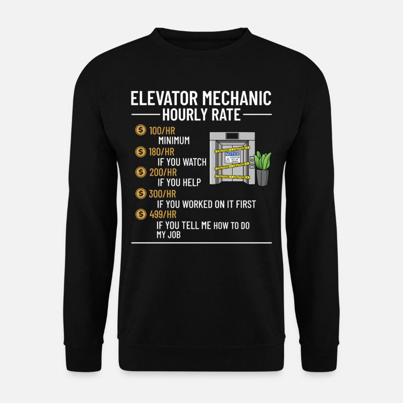Technicien d’ascenseur Élévateur élévateur - Sweat-shirt Unisexe - noir