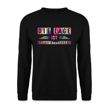 The location is drunken vintage boozing - Unisex Sweatshirt - black - Front - Alina (178cm) & Michal (187cm)