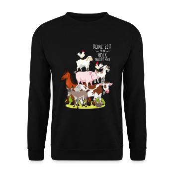 Agriculteur Pas le temps que mon peuple ait besoin de moi - Sweat-shirt Unisexe - noir - Devant - Alina (178cm) & Michal (187cm)