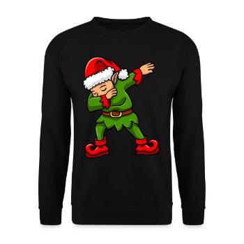Dabbing Elf Christmas Elf - Unisex Sweatshirt - black - Front - Alina (178cm) & Michal (187cm)
