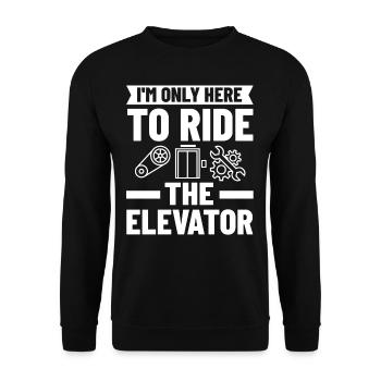 Aufzug Aufzugsanlage Techniker Fahrstuhl Lift - Unisex Pullover - Schwarz - Vorne - Alina (178cm) & Michal (187cm)