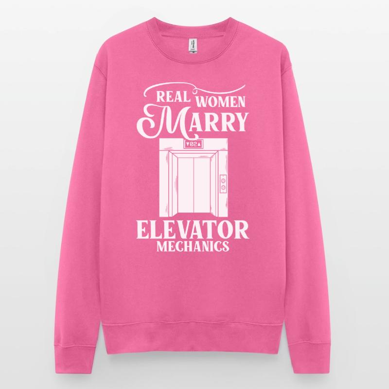 Elevator Elevator System Technician Woman Elevator Elevator Unisex Sweatshirt