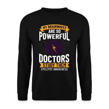 Epilepsie Krampf Erkrankung Epileptischer Anfall - Unisex Pullover - Schwarz - Vorne - Alina (178cm) & Michal (187cm)