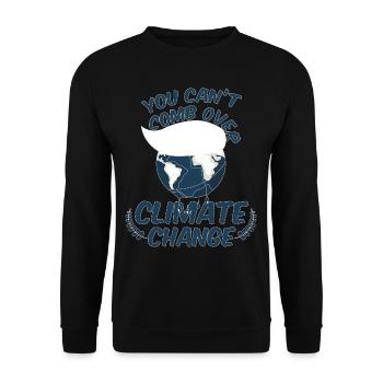 You Cant Comb Over Climate Change - Unisex Sweatshirt - black - Front - Alina (178cm) & Michal (187cm)