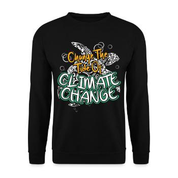 Change The Tide Of Climate Change - Unisex Sweatshirt - black - Front - Alina (178cm) & Michal (187cm)