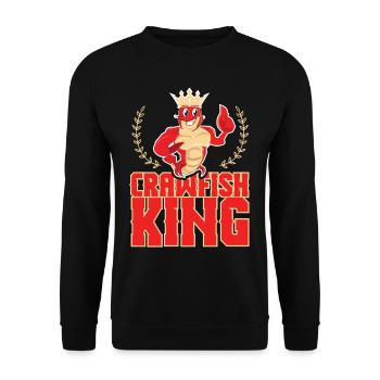 Crawfish King With Crown - Unisex Sweatshirt - black - Front - Alina (178cm) & Michal (187cm)