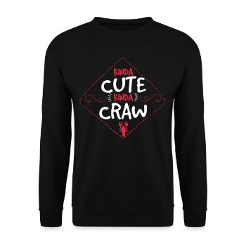 Kinda Cute Kinda Craw Crawfish - Unisex Sweatshirt - black - Front - Alina (178cm) & Michal (187cm)