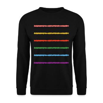 Crayon Lines Simple Artwork - Unisex Sweatshirt - black - Front - Alina (178cm) & Michal (187cm)