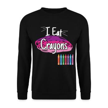 I Eat Crayons - Unisex Sweatshirt - black - Front - Alina (178cm) & Michal (187cm)