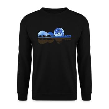 Unicycle Moon Acoustic Guitar Moon Lake Shadow - Unisex Pullover - Schwarz - Vorne - Alina (178cm) & Michal (187cm)
