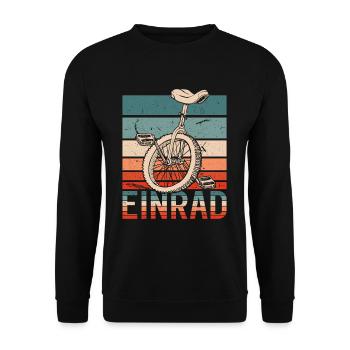 Einrad Retro Einradfahrer Einradfahrerin - Unisex Pullover - Schwarz - Vorne - Alina (178cm) & Michal (187cm)