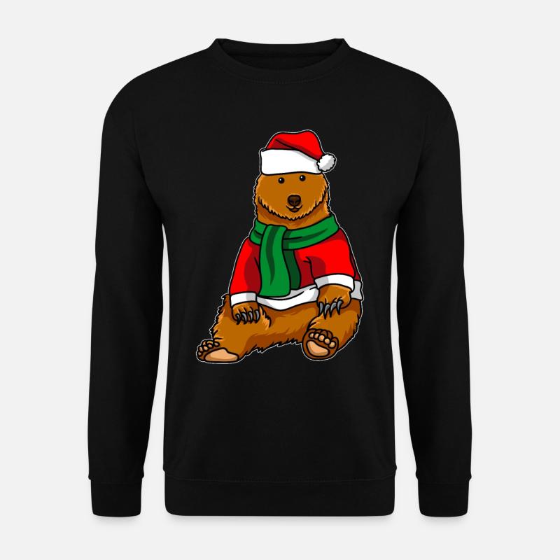 Ours avec chandail de Noël - Sweat-shirt Unisexe - noir