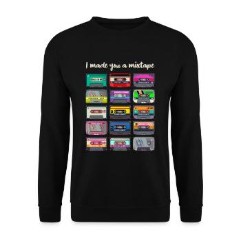 I Made You A Mixtape - Unisex Pullover - Schwarz - Vorne - Alina (178cm) & Michal (187cm)