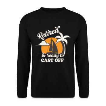 Sailboat Pensioner Sailing Retro Vintage - Unisex Sweatshirt - black - Front - Alina (178cm) & Michal (187cm)