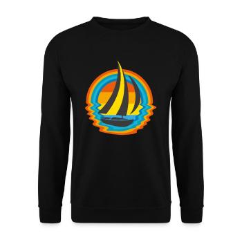 Voilier Voilier Capitaine Sailor Retro Vintage - Sweat-shirt Unisexe - noir - Devant - Alina (178cm) & Michal (187cm)