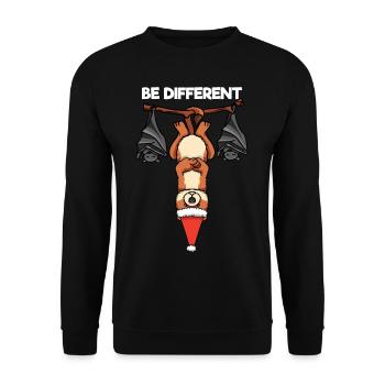 Be Different Weasel Bat Santa Claus - Unisex Sweatshirt - black - Front - Alina (178cm) & Michal (187cm)