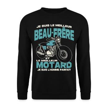 Le meilleur beau-frère et le meilleur motard - Sweat-shirt Unisexe - noir - Devant - Alina (178cm) & Michal (187cm)