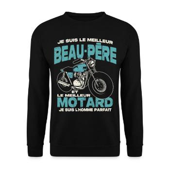 Le meilleur beau-père et le meilleur motard - Sweat-shirt Unisexe - noir - Devant - Alina (178cm) & Michal (187cm)
