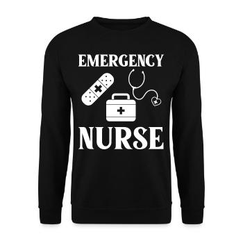 Emergency Department Emergency Nurse First Aid - Unisex Sweatshirt - black - Front - Alina (178cm) & Michal (187cm)