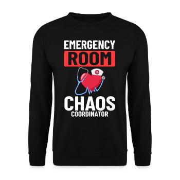 Emergency Department Emergency Nurse First Aid - Unisex Sweatshirt - black - Front - Alina (178cm) & Michal (187cm)