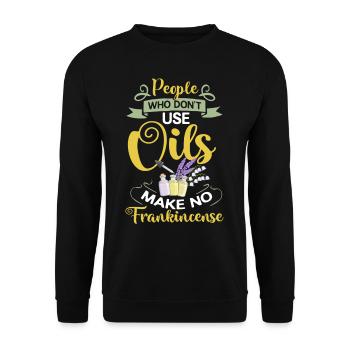 Essential Oil Diffuser Aromatherapy Plants - Unisex Sweatshirt - black - Front - Alina (178cm) & Michal (187cm)