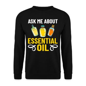 Essential Oil Diffuser Aromatherapy Plants - Unisex Sweatshirt - black - Front - Alina (178cm) & Michal (187cm)