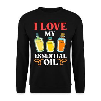 Essential Oil Diffuser Aromatherapy Plants - Unisex Sweatshirt - black - Front - Alina (178cm) & Michal (187cm)