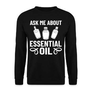 Essential Oil Diffuser Aromatherapy Plants - Unisex Sweatshirt - black - Front - Alina (178cm) & Michal (187cm)
