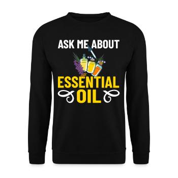 Essential Oil Diffuser Aromatherapy Plants - Unisex Sweatshirt - black - Front - Alina (178cm) & Michal (187cm)