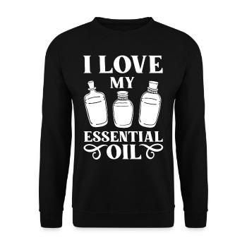 Essential Oil Diffuser Aromatherapy Plants - Unisex Sweatshirt - black - Front - Alina (178cm) & Michal (187cm)