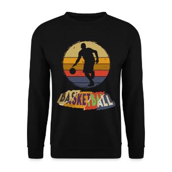 Basketball Basketballspieler Spieler Vintage Retro - Unisex Pullover - Schwarz - Vorne - Alina (178cm) & Michal (187cm)