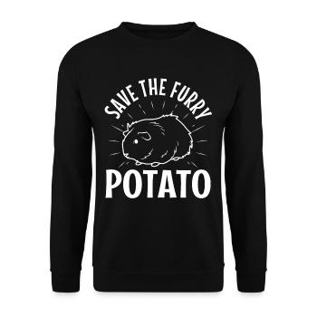 Save The Furry Potato - Unisex Pullover - Schwarz - Vorne - Alina (178cm) & Michal (187cm)
