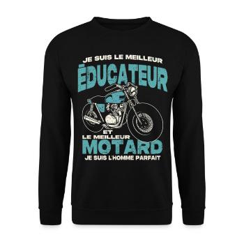 Le meilleur éducateur et le meilleur motard - Sweat-shirt Unisexe - noir - Devant - Alina (178cm) & Michal (187cm)