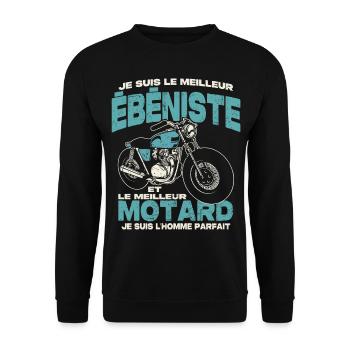 Le meilleur ébéniste et le meilleur motard - Sweat-shirt Unisexe - noir - Devant - Alina (178cm) & Michal (187cm)