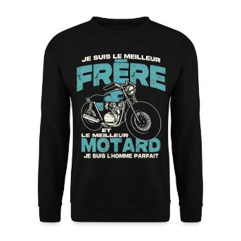 Le meilleur frère et le meilleur motard - Sweat-shirt Unisexe - noir - Devant - Alina (178cm) & Michal (187cm)