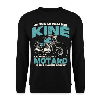 Le meilleur kiné et le meilleur motard - Sweat-shirt Unisexe - noir - Devant - Alina (178cm) & Michal (187cm)