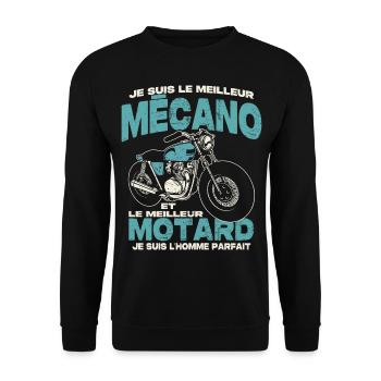 Le meilleur mécano et le meilleur motard - Sweat-shirt Unisexe - noir - Devant - Alina (178cm) & Michal (187cm)