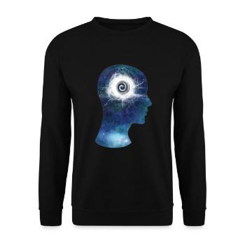 Spiritual Spirit Space Cosmos Enlightenment - Unisex Sweatshirt - black - Front - Alina (178cm) & Michal (187cm)