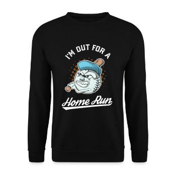 Baseball Mascot Home Run - Unisex Sweatshirt - black - Front - Alina (178cm) & Michal (187cm)