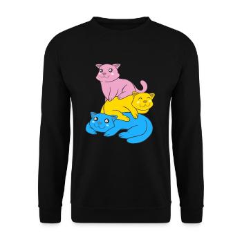 Pansexuality Flag Cats Pan Pride Color - Unisex Sweatshirt - black - Front - Alina (178cm) & Michal (187cm)