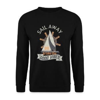 Sailing Sailboat Captain Joy Sea Sailors - Unisex Sweatshirt - black - Front - Alina (178cm) & Michal (187cm)