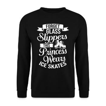 Eiskunstlauf Eisläufer Schlittschuhe Eislaufen - Unisex Pullover - Schwarz - Vorne - Alina (178cm) & Michal (187cm)