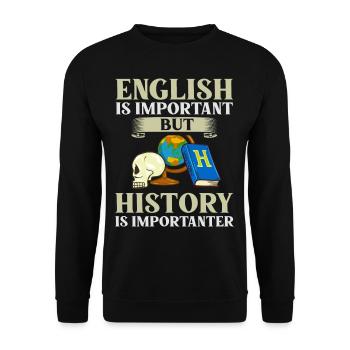 Geschichte Lehrer Lektion Professor Historiker - Unisex Pullover - Schwarz - Vorne - Alina (178cm) & Michal (187cm)