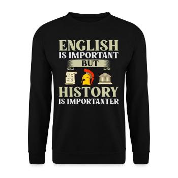 Geschichte Lehrer Lektion Professor Historiker - Unisex Pullover - Schwarz - Vorne - Alina (178cm) & Michal (187cm)